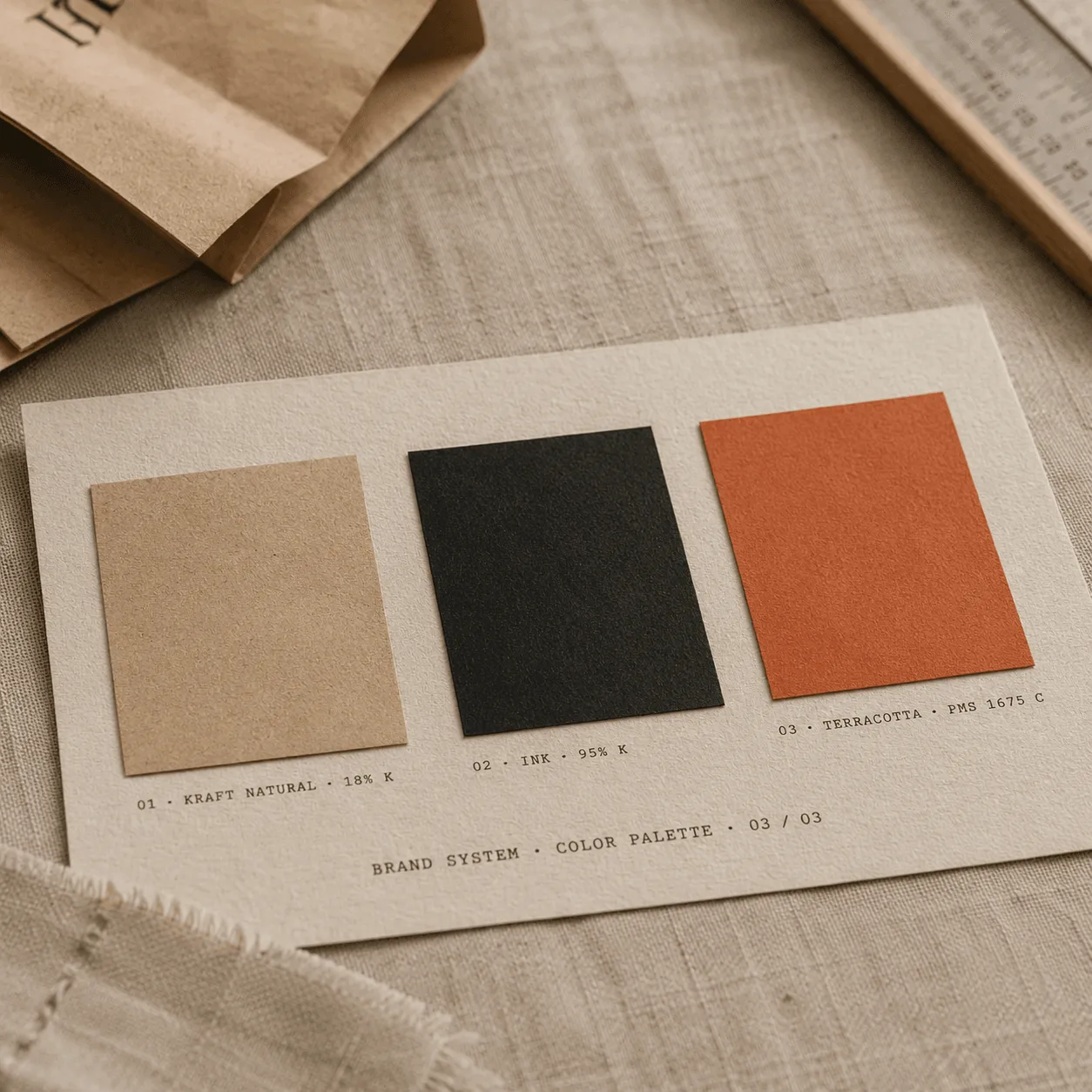 Kjeld colour swatch on uncoated paper