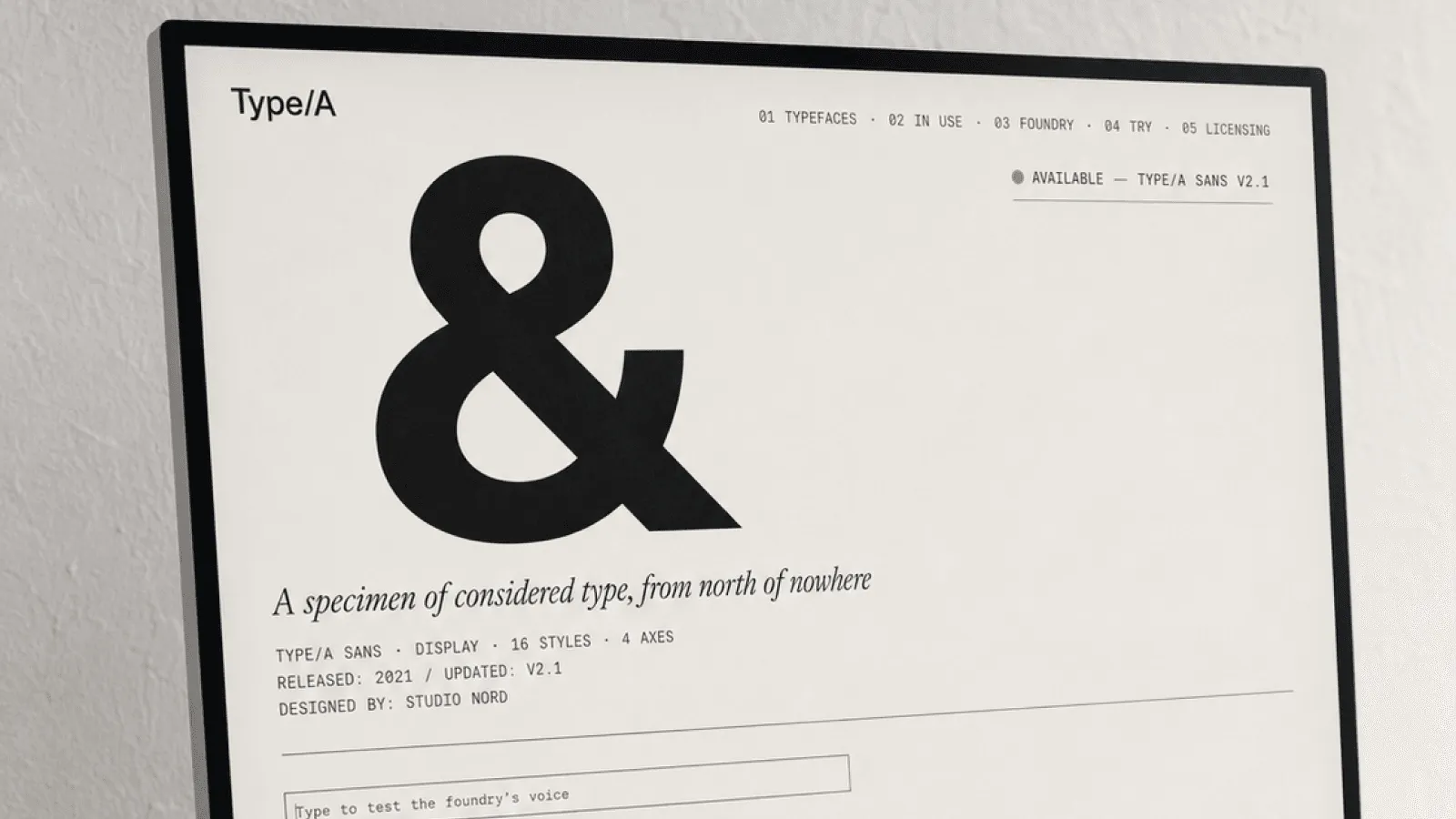 Type/A Foundry — Type/A, 2021