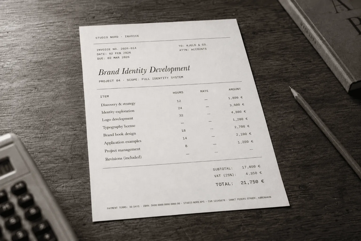 How we price a brand identity, line by line. — by Sofie Lindquist